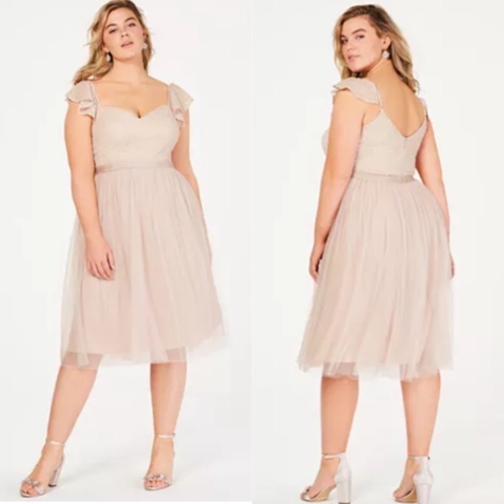 NWT City chic tender kiss beaded tulle dress